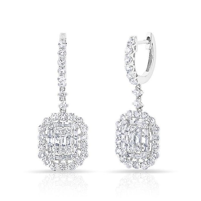 หูหูสีขาว CZ 925 สตอร์ลิงสิลเวอร์ สไตล์คลาสสิค สําหรับการหมั้นและงานแต่ง