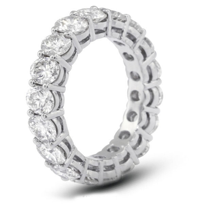 925 สตอร์ลิง เงิน 4 มม CZ Eternity Band แหวน สะอาดต่อสิ่งแวดล้อม ใช่ Plating Rose Gold
