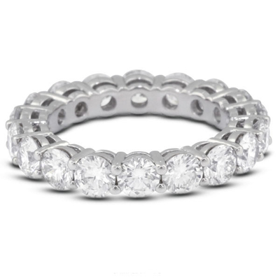925 สตอร์ลิง เงิน 4 มม CZ Eternity Band แหวน สะอาดต่อสิ่งแวดล้อม ใช่ Plating Rose Gold