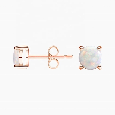 ขายส่งยอดขาย สีขาว Opal 925 Sterling Silver Stud หูหูสําหรับเครื่องประดับผู้หญิง
