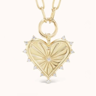ทอง 18K สีขาว CZ สีขีด หัวใจรัก สร้อยคอ 925 สตาร์ลิงเงิน