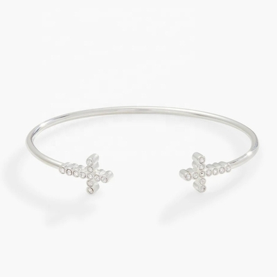 925 14K ทอง Cross แบรนด์เกิ้ล แบรนด์เกิ้ล กับ Pave Crystal เซอร์คอน สําหรับผู้หญิง