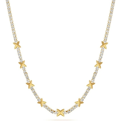 OEM คลาสสิก ทองแดง เทนนิส ดาว Pendant Necklace ด้วยหิน Zircon ก้อน Brilliant