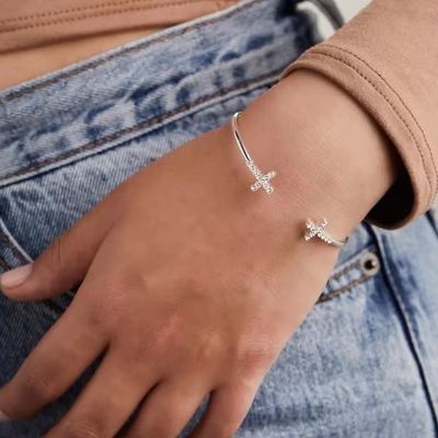 สตาร์ลิงสิลเวอร์ 925 สตาร์ลิงสิลเวอร์ สร้อยข้อมือ สายขาข่าย 18K สร้อยข้อมือทอง