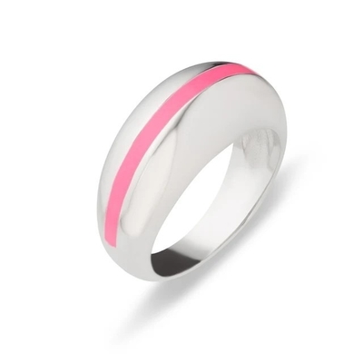 ขายปลีก 18K ทองเหลือง สายสีชมพู กลมกลอง 925 สเตอร์ลิงเงิน แหวนผู้หญิง