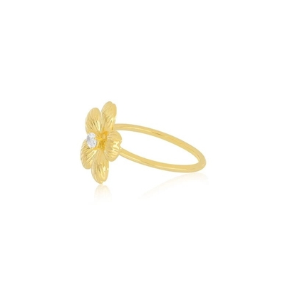 ดอกไม้ตลอดกาล 18K ทองคํา Plated Oval CZ แหวนผู้หญิงใน 925 เหรียญสตอร์ลิงเงิน