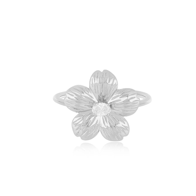 ดอกไม้ตลอดกาล 18K ทองคํา Plated Oval CZ แหวนผู้หญิงใน 925 เหรียญสตอร์ลิงเงิน