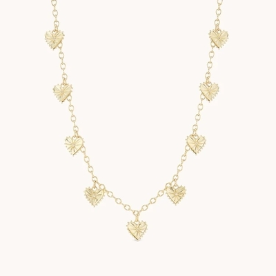 รุ่นใหม่ 14K ทองโฟชั่น Multi Heart Shape Charm สร้อยคอทองแดงผู้หญิง