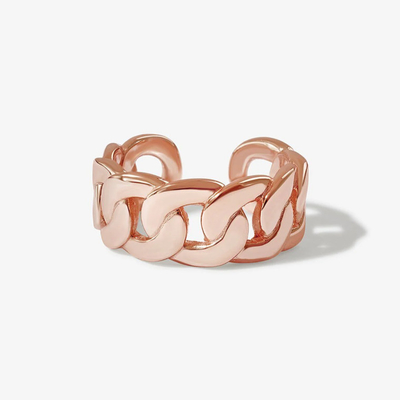 แหวนเปิดโซ่หนาทองคำเหลือง 14K เครื่องประดับเงิน S925
