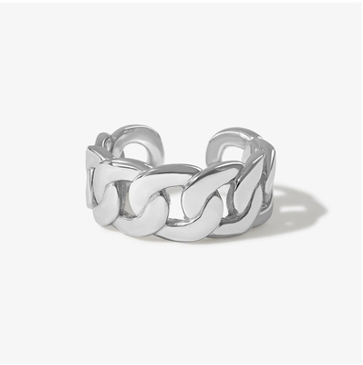 แหวนเปิดโซ่หนาทองคำเหลือง 14K เครื่องประดับเงิน S925