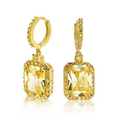 925 สตอร์ลิง เงิน วัสดุประเภท ขายดีที่สุด สีขาวทองคํา Plated Dangle Earrings Bridal