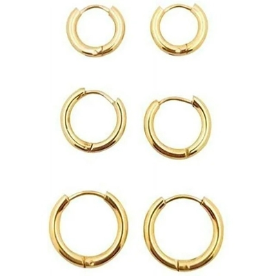 เพียงแค่สีชมพูทองคํา 8 มิลลิเมตร Hinged Huggie สั้น Hoop หูข้อมือเหล็กไร้ขัดสําหรับการปริญญา