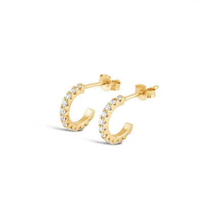 ทําด้วยมือ 18K ทองคํา Plated มินิ Cubic Zircon หูหูเปิดเล็ก ๆ น้อย ๆ กับ Princess Cut
