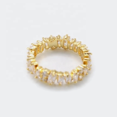 เหรียญประดับเพชรสีเงินสําหรับผู้หญิง สีขาวเพชร Zircon แหวนนิรันดร์