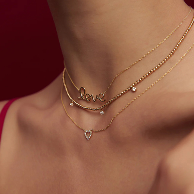 925 สเตอร์ลิงสเตอร์ลิงสิลเวอร์ 14K โกลด์โคลติ้งรัก Pendant Necklace สําหรับผู้หญิง ของขวัญวันวาเลนไทน์
