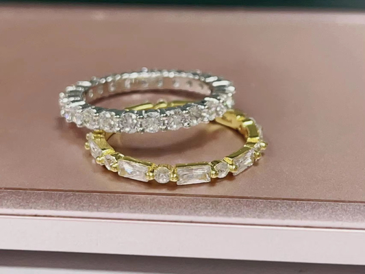 18K ทองคําธรรมดา โมเดิร์น ตัวกมุมตัด ขาว CZ 925 สตอร์ลิงเงิน สิงห์สตาร์ลแหวนของขวัญ