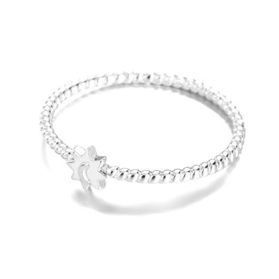 925 เงินสเตอร์ลิง จันทร์วงแหวนดวงอาทิตย์ 18K ทอง Plated พระเครื่อง Unisex