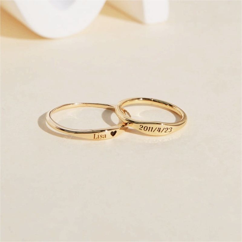 Engagement Stacking Rings in 925 Sterling Silver Personalized and Elegant Design