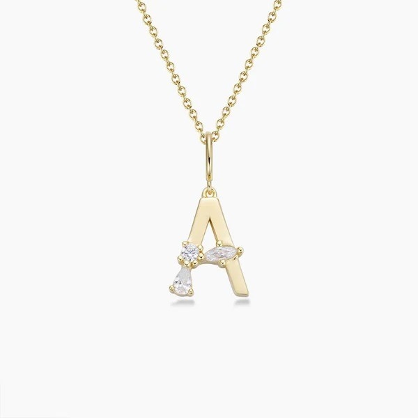 925 สตอร์ลิง เงิน CZ จดหมาย Pendants ในเพียงแค่ 18K ทอง plated สําหรับเครื่องประดับแฟชั่น