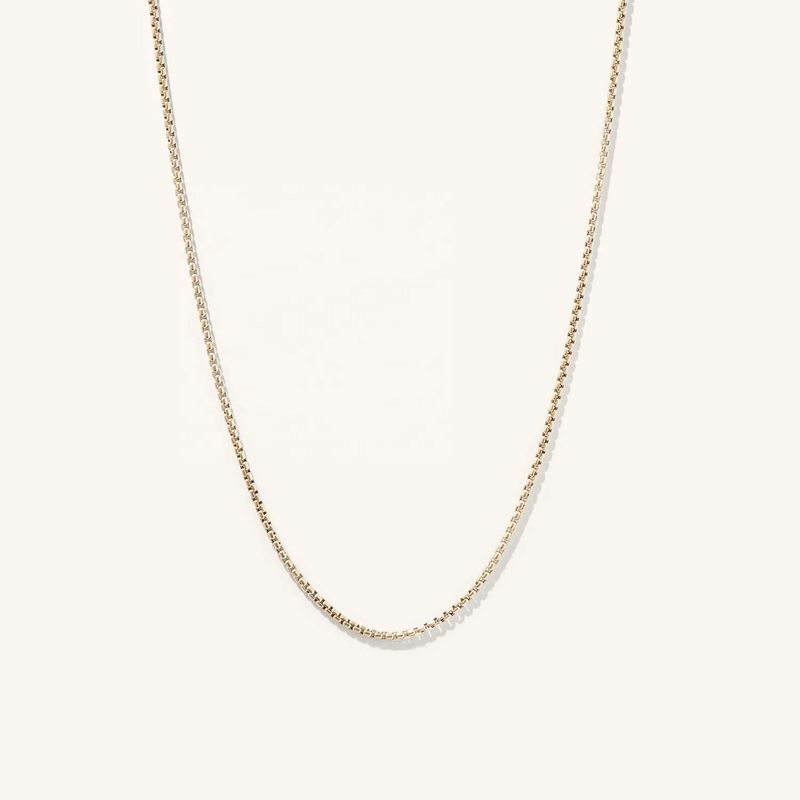 สร้อยคอพร้อมจี้กล่องกลมเคลือบทอง 18K แบบแฮนด์เมด พร้อมจัดส่งรวดเร็วและโลโก้ที่ปรับแต่งได้