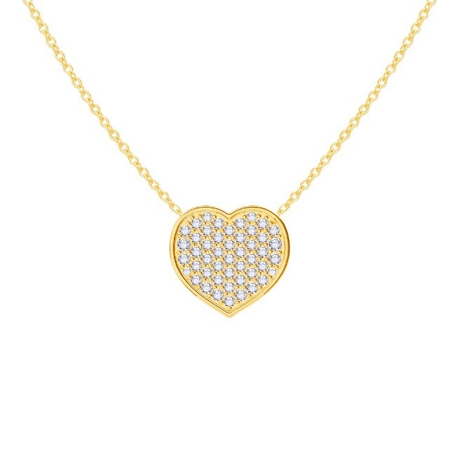 18 นิ้ว เชือกยาวกลมตัดเพชร 925 สตอร์ลิงเงิน หัวใจ Pendant Necklace สําหรับผู้หญิง