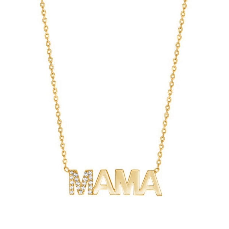 การหมั้น 2022 ยอดเยี่ยม MAMA 18K ทองคํา ขายปลีก วันแม่ ของขวัญ 925 สตอร์ลิงเงิน สร้อยคอ พระเครื่อง