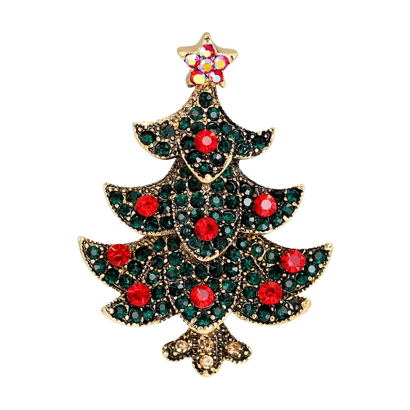 ไม้คริสต์มาสต์สแตนบรอช pin OEM วินเทจอาร์ท Christmas Tree pin