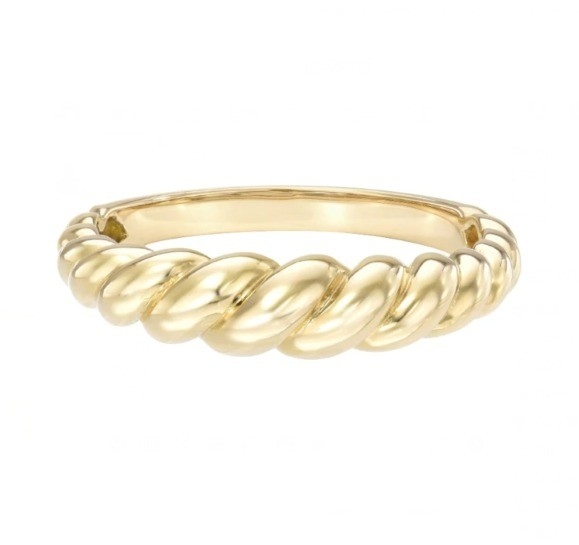 สวยงามบารอค 14K ทองเทียน Twist 925 สเตอร์ลิงเงินแหวนผู้หญิง