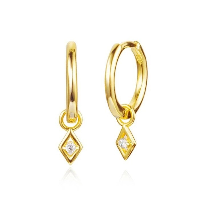 สีหินตัวเลือก เทรนดี้ 18k ทองแท้ โครงข้อมือ Dangle หูหูใน 925 เงินสเตอร์ลิง