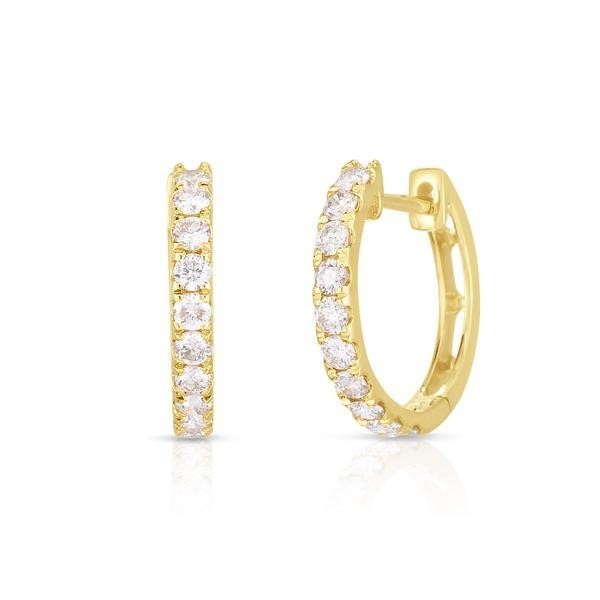 ประเภทของเครื่องประดับ หูหู 18K ทองคํา Plated CZ Sleeper Hoop สําหรับผู้หญิง 925 เงินสเตอร์ลิง
