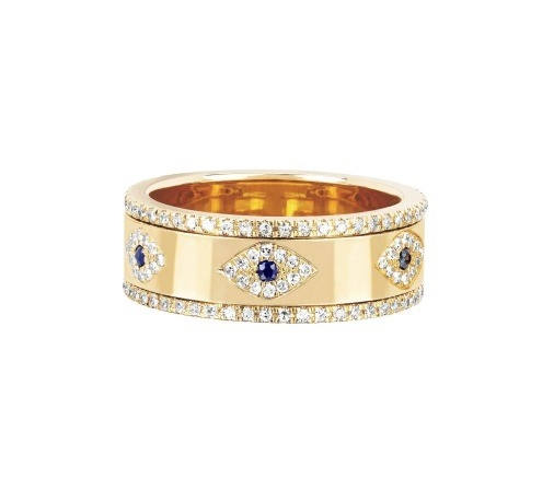 สีฟ้า ซาฟิเรีย สีขาว CZ ตาผู้หญิง วงดนตรีนิรันดร์ ทองแดง Eternity Ring สําหรับผู้หญิง