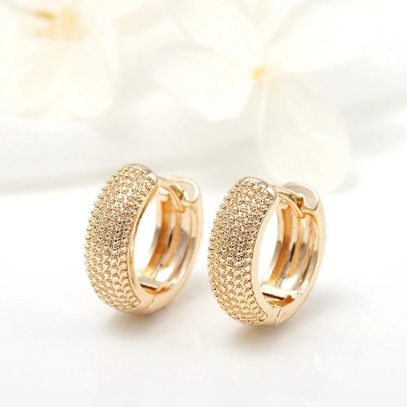 Eco Friendly 18K Gold Plated Multi Small Dot Beads Hoop Earrings For Women Girls 2021 สีทอง 18K สีทอง 18K สีทอง 18K สีทอง