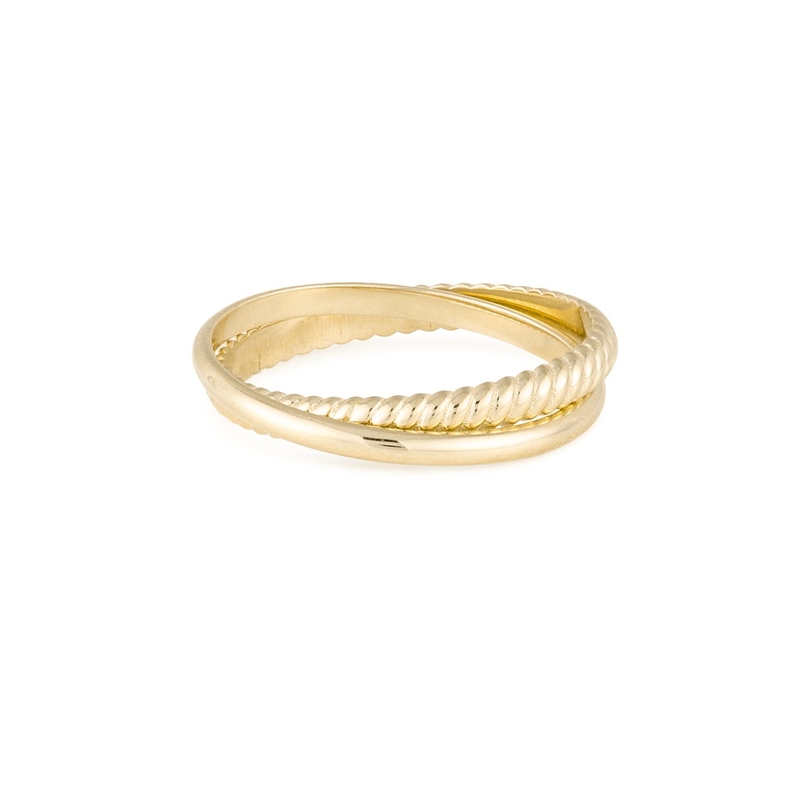 18K ทองคําเคลือบด้วยมือชุด Flat Band 925 สเตอร์ลิงเงินแหวนสําหรับผู้หญิง