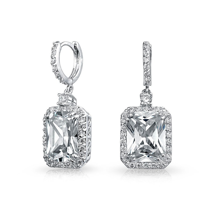 925 สตอร์ลิง เงิน วัสดุประเภท ขายดีที่สุด สีขาวทองคํา Plated Dangle Earrings Bridal