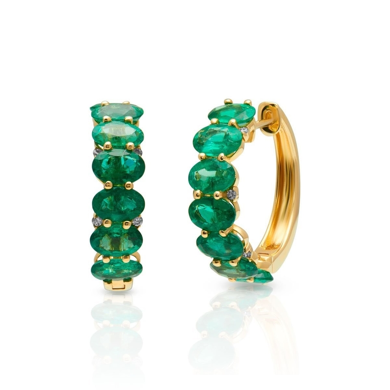 925 สตอร์ลิง เงินโอวาล เขียว CZ หูข้อมือข้อมือ 18K ทองครึ่งนิรันดร์