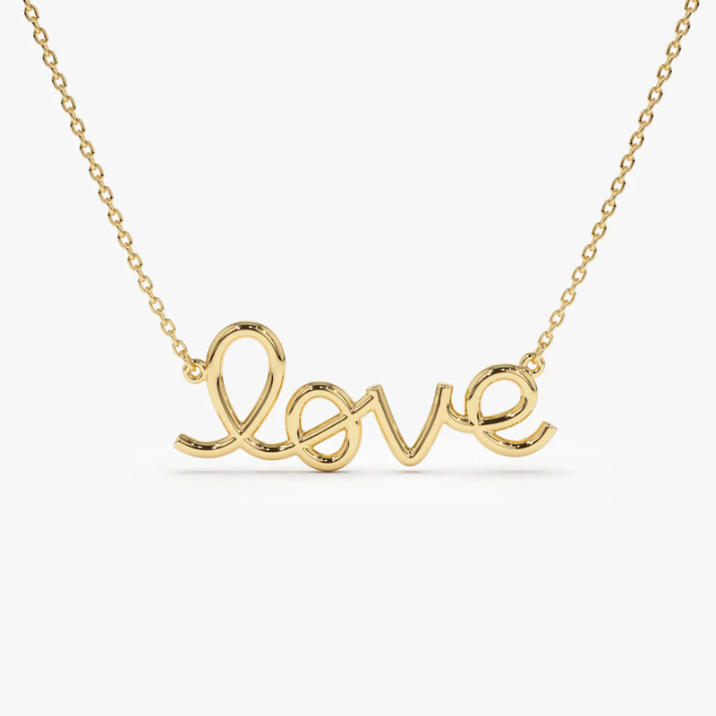 925 สเตอร์ลิงสเตอร์ลิงสิลเวอร์ 14K โกลด์โคลติ้งรัก Pendant Necklace สําหรับผู้หญิง ของขวัญวันวาเลนไทน์