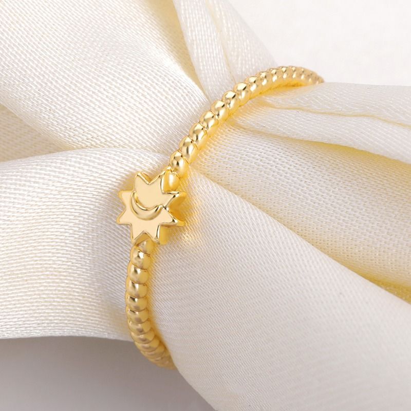 925 เงินสเตอร์ลิง จันทร์วงแหวนดวงอาทิตย์ 18K ทอง Plated พระเครื่อง Unisex