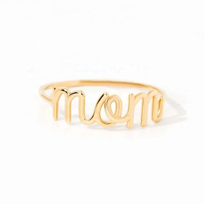 สแตนเลส 18K ทอง MOM สต็อปแหวนสําหรับผู้หญิงเครื่องประดับ