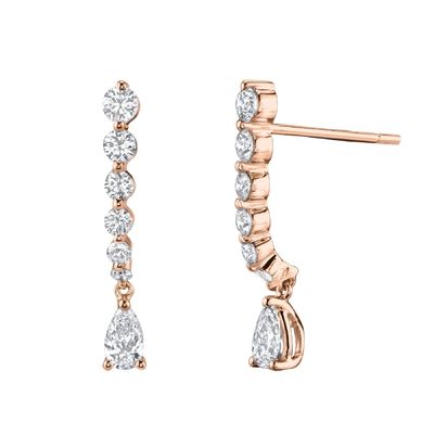 925 เงินสเตอร์ลิง สีขาว พีร่า ดรัป กลม Zircon สําหรับความต้องการของลูกค้า