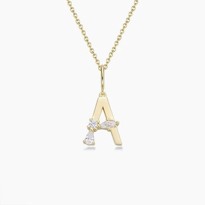 925 สตอร์ลิง เงิน CZ จดหมาย Pendants ในเพียงแค่ 18K ทอง plated สําหรับเครื่องประดับแฟชั่น