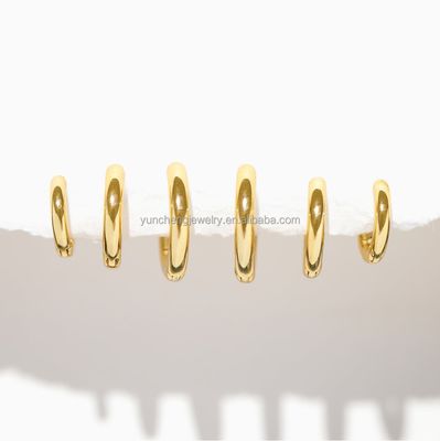 เงินประดับประดับขั้นต่ํา 18K ทอง 9MM 11MM 13MM Hoop Set สําหรับ FedEx DHL UPS TNT EMS การจัดส่ง