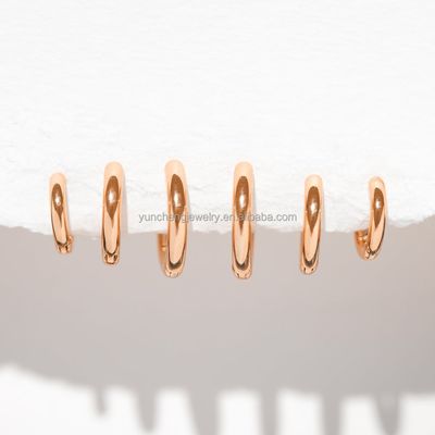 เงินประดับประดับขั้นต่ํา 18K ทอง 9MM 11MM 13MM Hoop Set สําหรับ FedEx DHL UPS TNT EMS การจัดส่ง