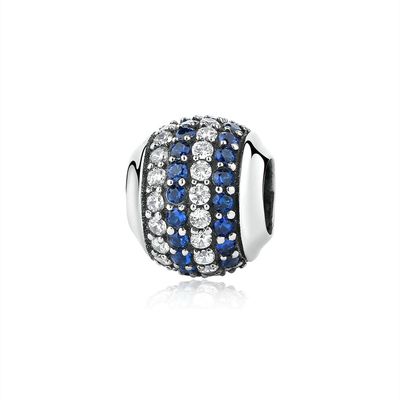 แฟชั่น สีขาวและสีฟ้า CZ 925 เงินสเตอร์ลิ่ง