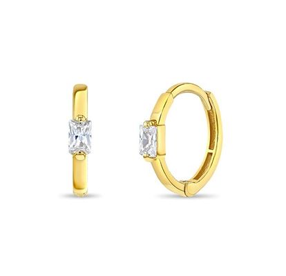 14K ทอง 10mm Baguette ตัดสีชมพู Cubic Zircon หูข้อมือเด็ก 50PRS MOQ