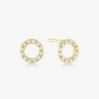 18K ทอง 925 สเตอร์ลิง เงิน คลาสสิก Stud หูหูสําหรับเด็กผู้หญิง