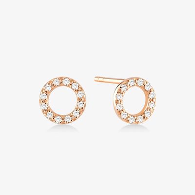 18K ทอง 925 สเตอร์ลิง เงิน คลาสสิก Stud หูหูสําหรับเด็กผู้หญิง