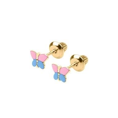 18K สีเหลืองทองสีชมพู สีน้ําเงิน สีเอ็มเมล หูหูกระพริก