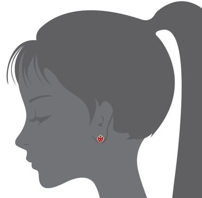 สีขาวทอง Plated แสตรอเบอรี่ทารก สีแดงและสีเขียว กลมหมุนย้อนหลังเด็กหู
