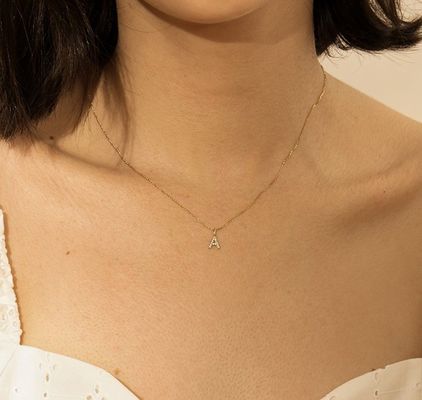 นิเคิลฟรี 925 สตอร์ลิงเงินจดหมาย พระเพชร Charm Necklace แพร่หลาย แพร่แรก