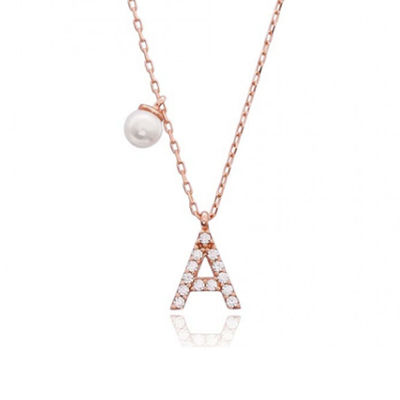 นิเคิลฟรี 925 สตอร์ลิงเงินจดหมาย พระเพชร Charm Necklace แพร่หลาย แพร่แรก